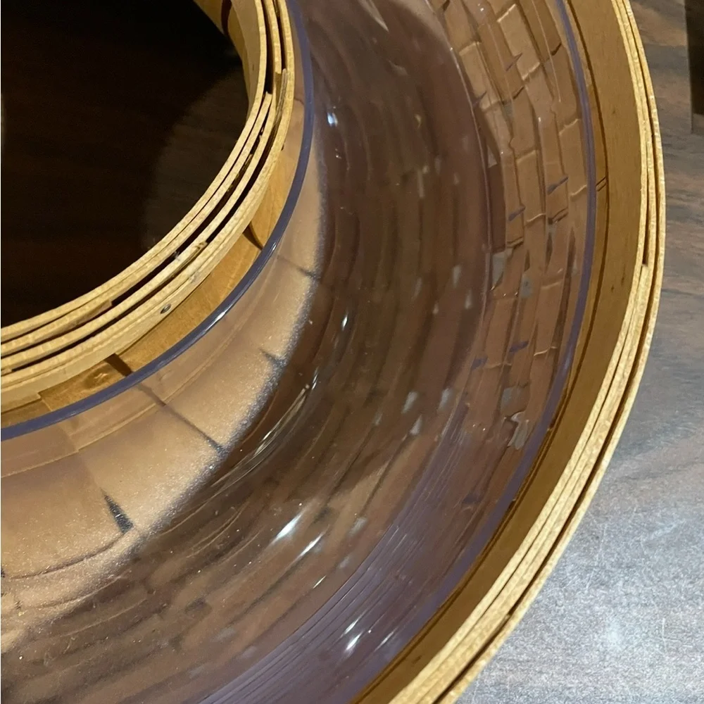Longaberger brown and clear insert serving basket set